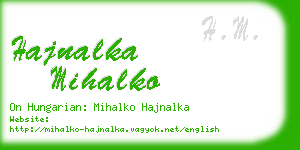 hajnalka mihalko business card